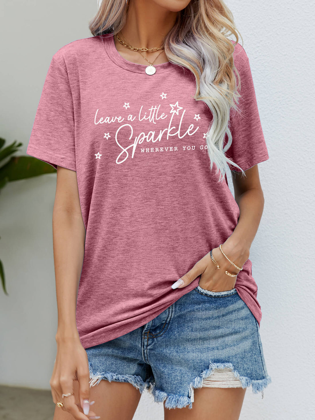 Ladies - T-Shirt - LEAVE A LITTLE SPARKLE WHEREVER YOU GO