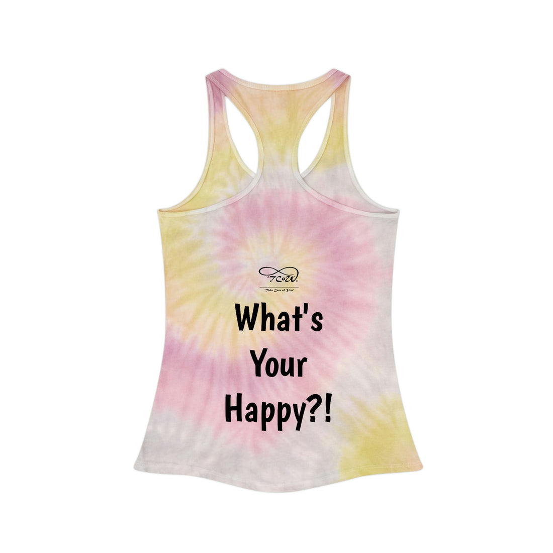 What's Your Happy?! "My Happy is Running! Tie Dye Racerback Tank Top