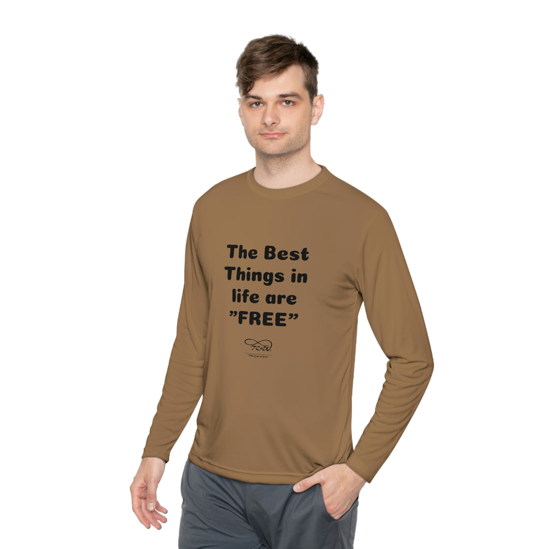 FUN QUOTES -- "Best Things in Life are FREE” — Unless it's her birthday!! — Unisex Lightweight Long Sleeve Tee