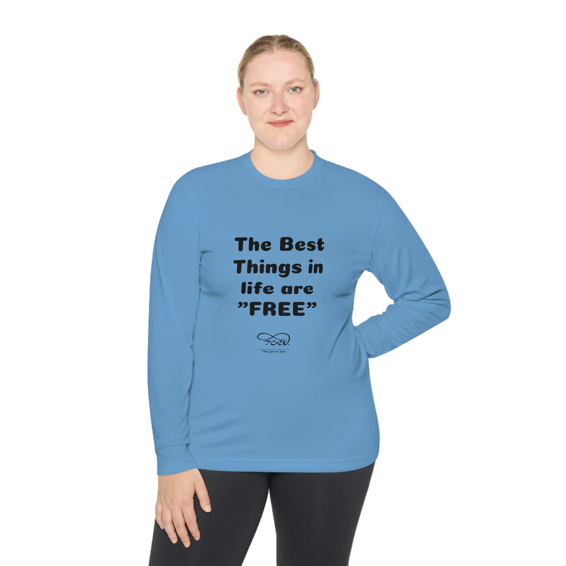 FUN QUOTES -- "Best Things in Life are FREE” — Unless it's her birthday!! — Unisex Lightweight Long Sleeve Tee