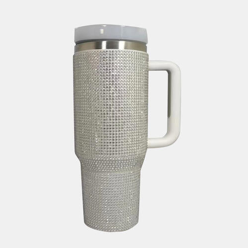 BEST MUGS--Rhinestone Stainless Steel Tumbler with Straw