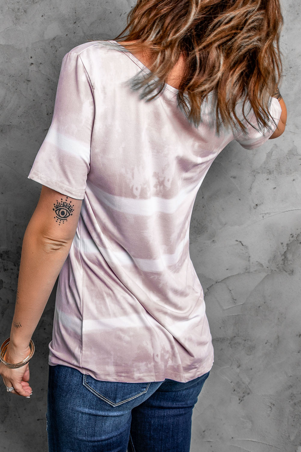 Ladies—Tie-Dye Henley T-Shirt