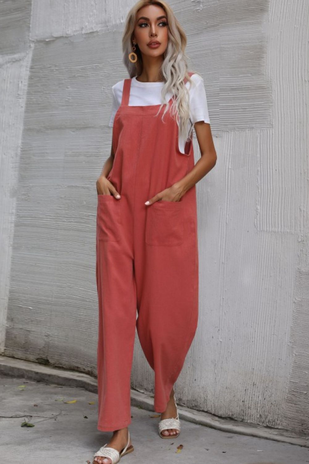 LADIES--Wide Leg Overalls with Front Pockets