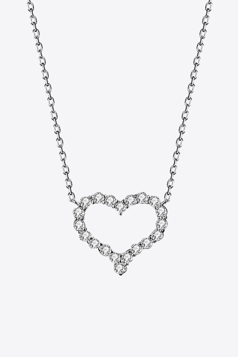 Heart Pendant Necklace-1 Carat Moissanite