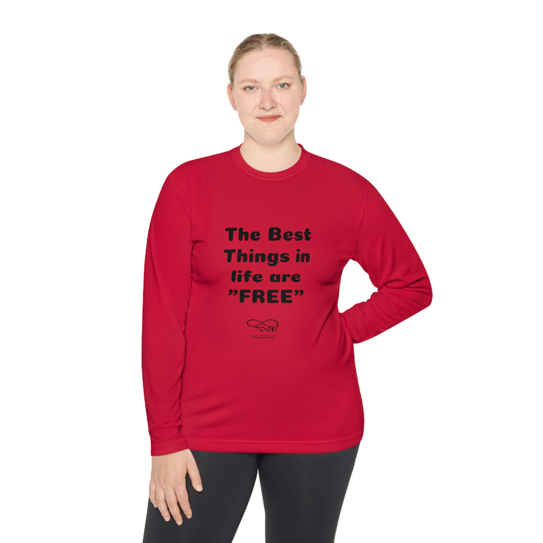 FUN QUOTES -- "Best Things in Life are FREE” — Unless it's her birthday!! — Unisex Lightweight Long Sleeve Tee