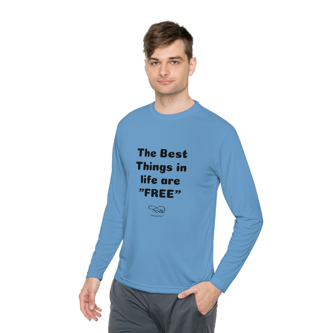 FUN QUOTES -- "Best Things in Life are FREE” — Unless it's her birthday!! — Unisex Lightweight Long Sleeve Tee