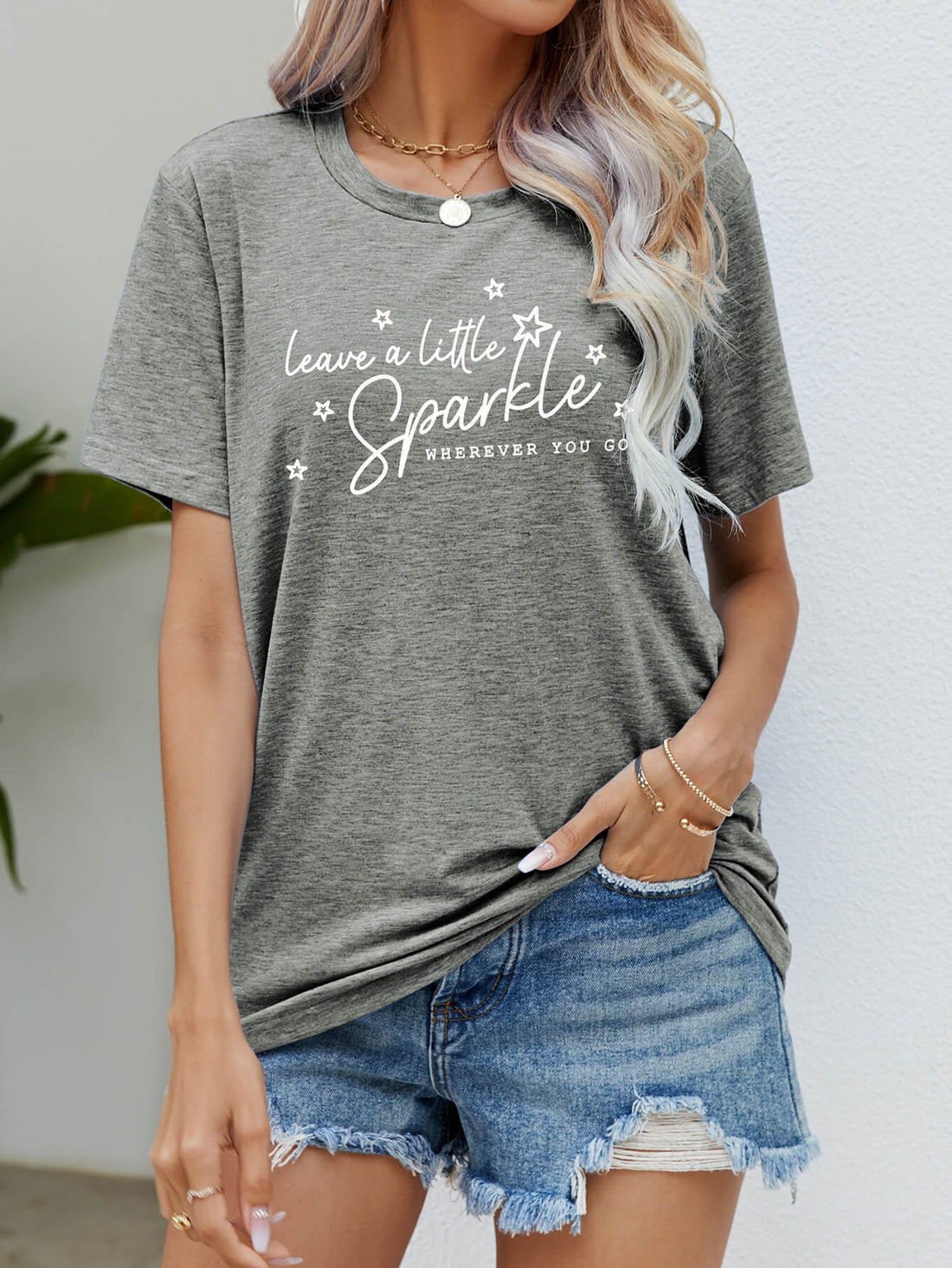 Ladies - T-Shirt - LEAVE A LITTLE SPARKLE WHEREVER YOU GO