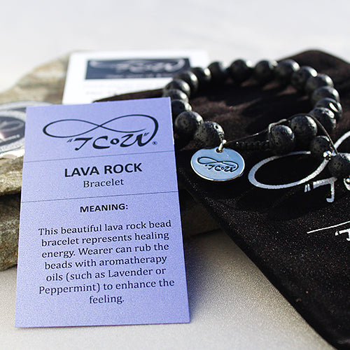 BRACELET—TCoU  Black Lava Rock Bracelet, Represents Healing Powers!!