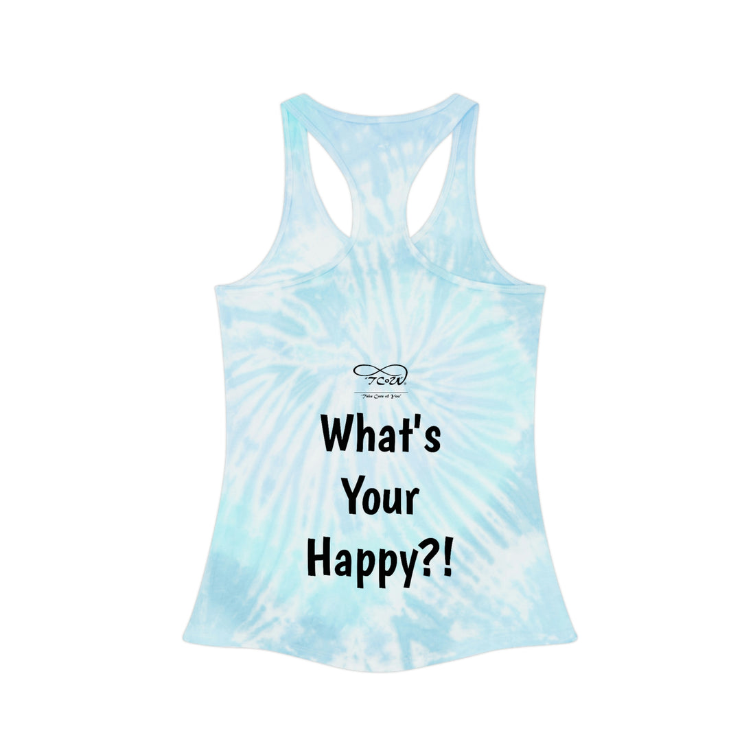 What's Your Happy?! "My Happy is Running! Tie Dye Racerback Tank Top