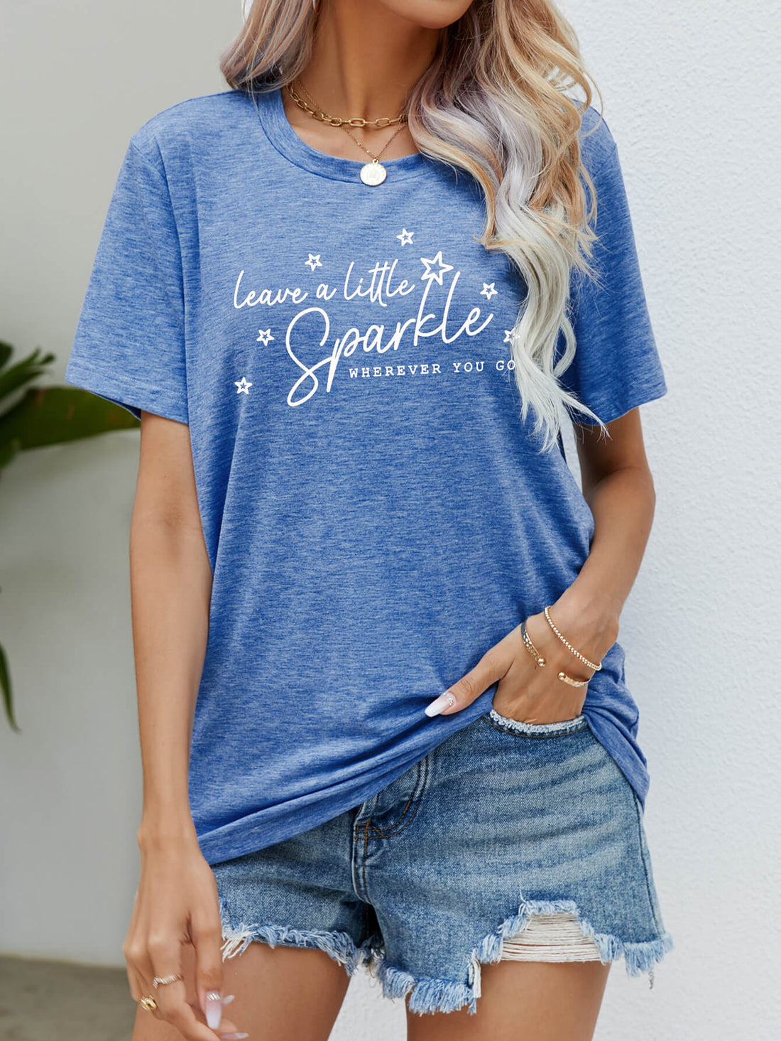 Ladies - T-Shirt - LEAVE A LITTLE SPARKLE WHEREVER YOU GO