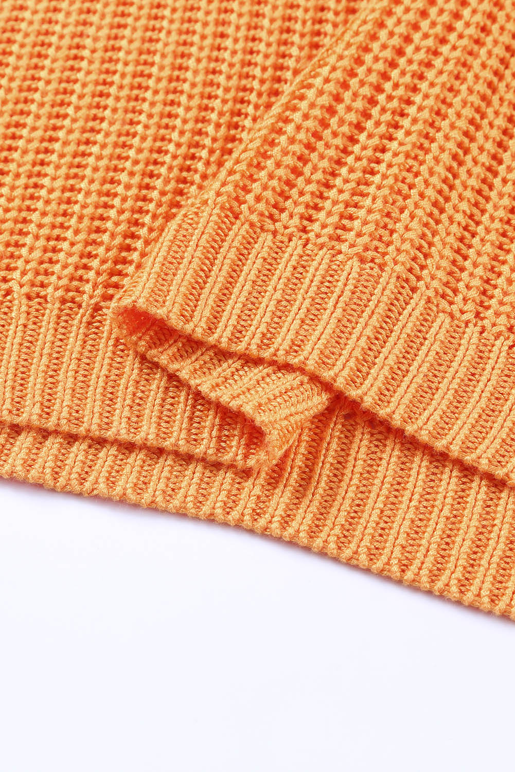 LADIES--Side Slit V-Neck Short Sleeve Sweater