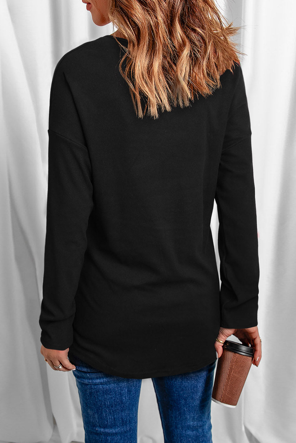 LADIES—Heart V-Neck Long Sleeve Tee