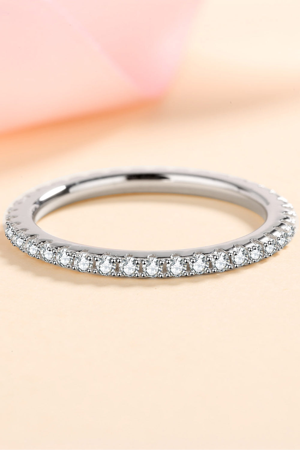 Eternity Band- 925 Sterling Silver, Moissanite Ring