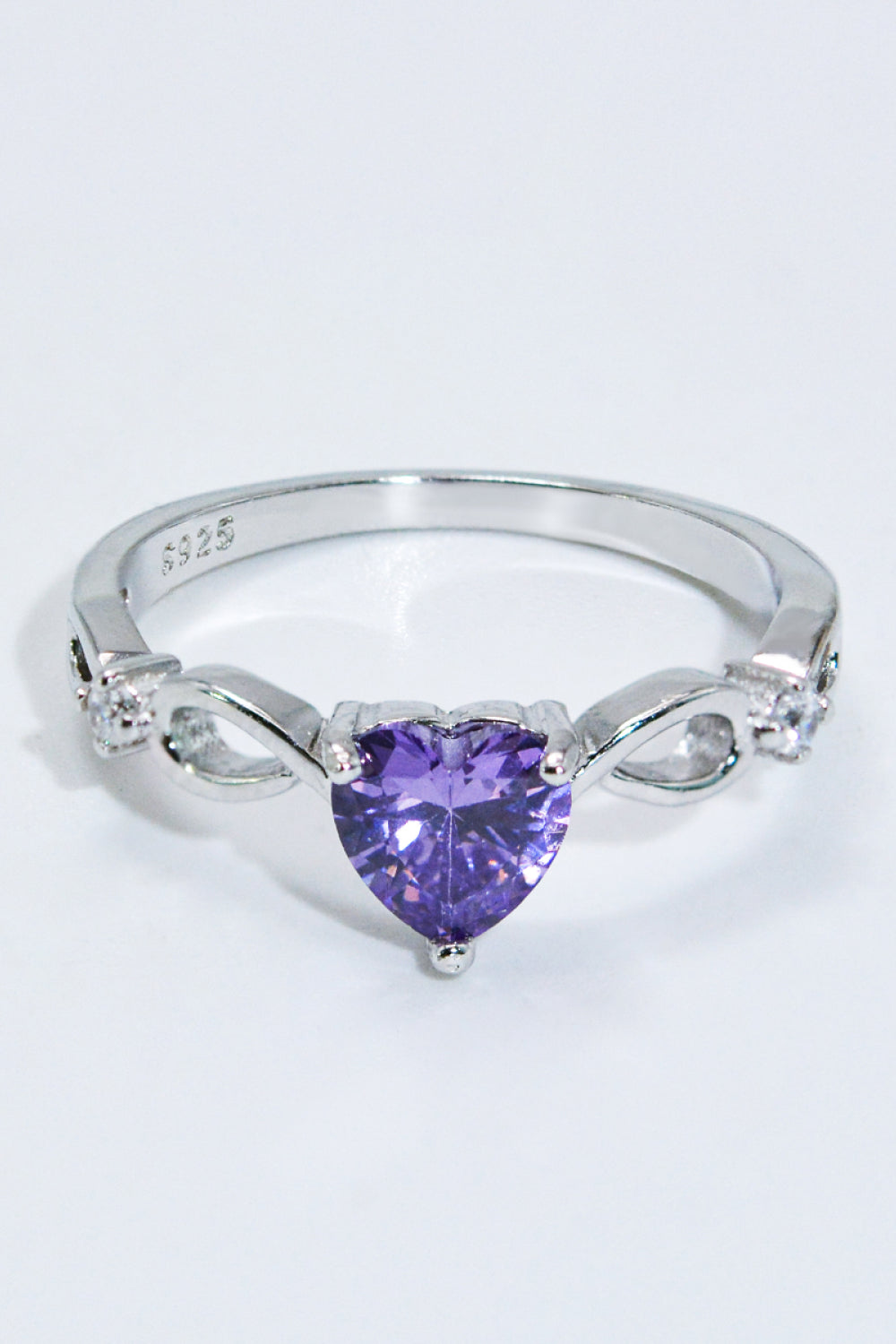 Ladies—Jewelry—RING—Crystal Heart 925 Sterling Silver Ring