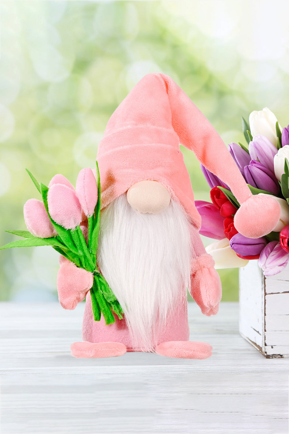 GNOMES--Standing Cute Plush Gnome (1pc) with Tulip, CHOOSE FROM TWO CUTE ONES OR BUY THEM BOTH!!