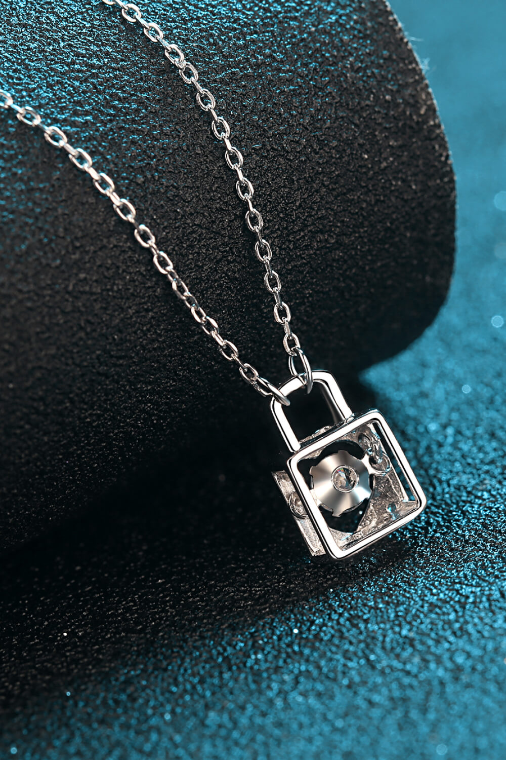 Heart-Shaped-Lock - Moissanite Pendant Necklace