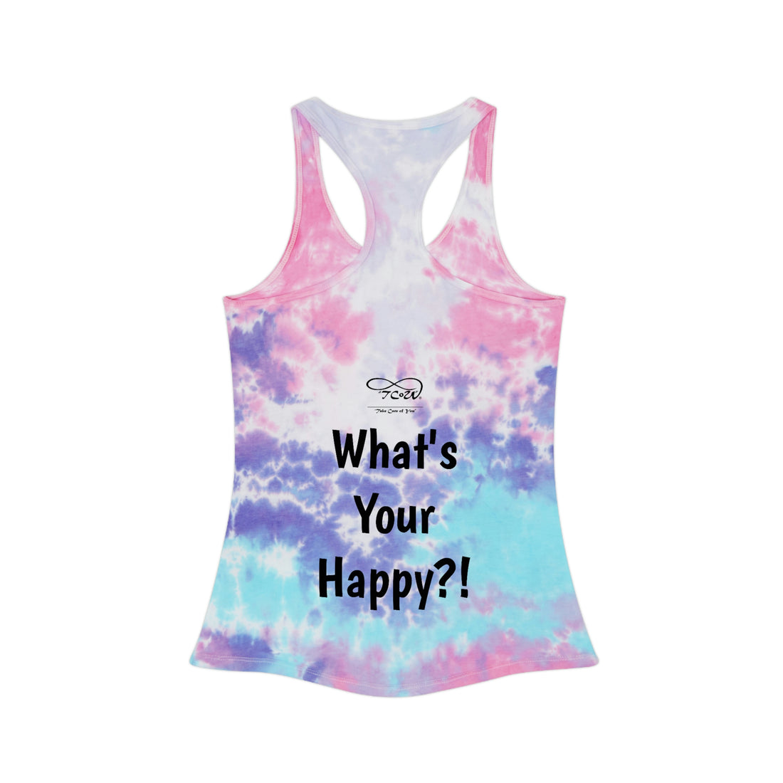What's Your Happy?! "My Happy is Yoga! Tie Dye Racerback Tank Top