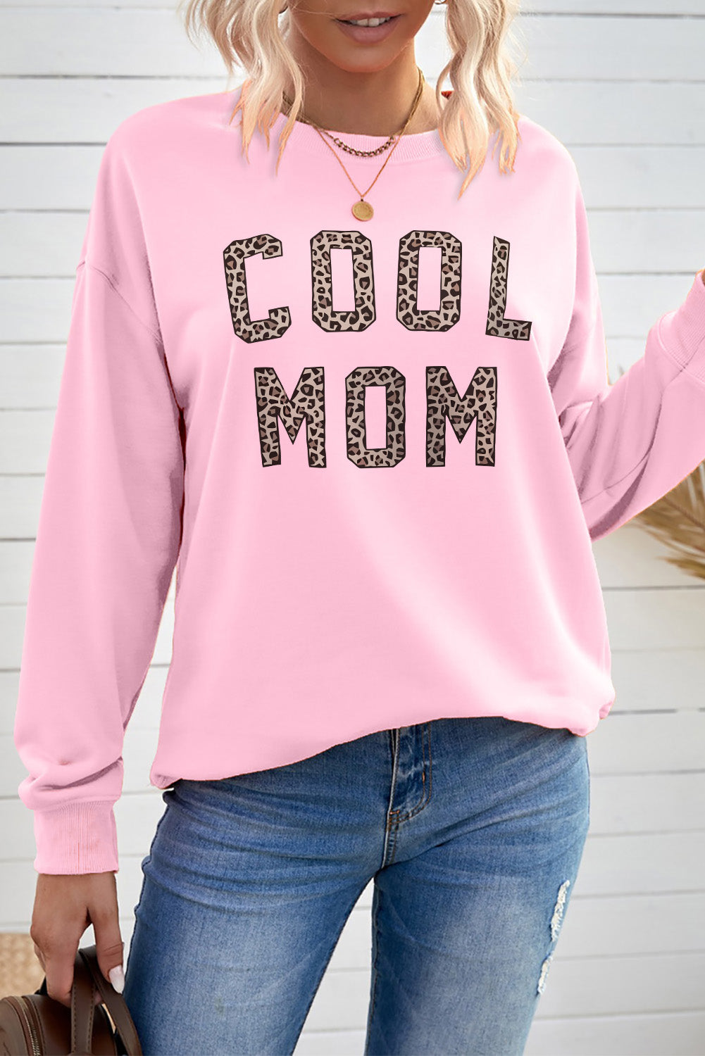 LADIES—“COOL MOM”, Drop Shoulder Sweatshirt