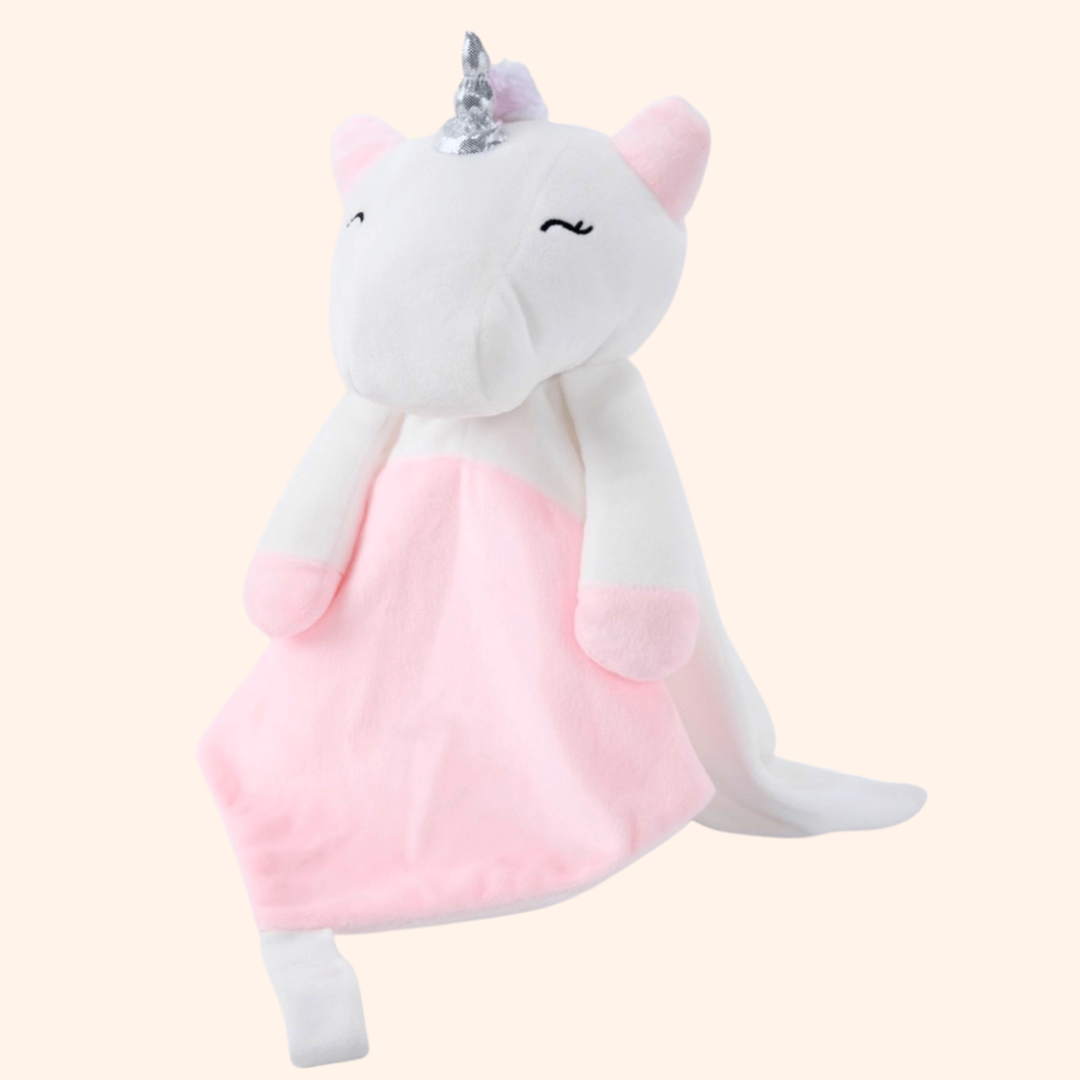 TOY--Maisie the Unicorn with sound machine with choices of: white noise, mixed with a heartbeat or a lullaby.