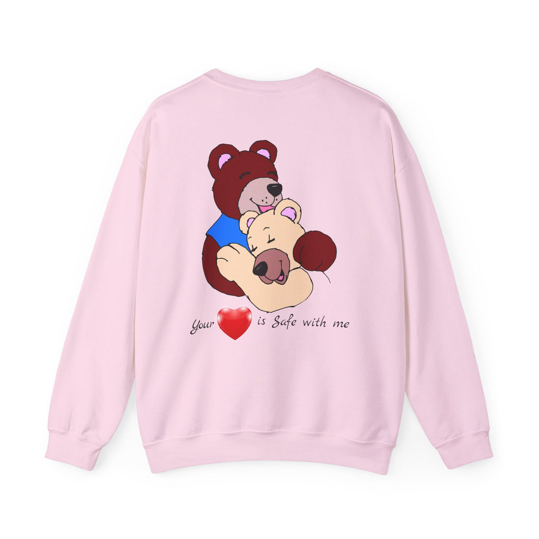 Sweatshirt "I (heart) you" — Cute Hugging Bears Graphic--Crewneck