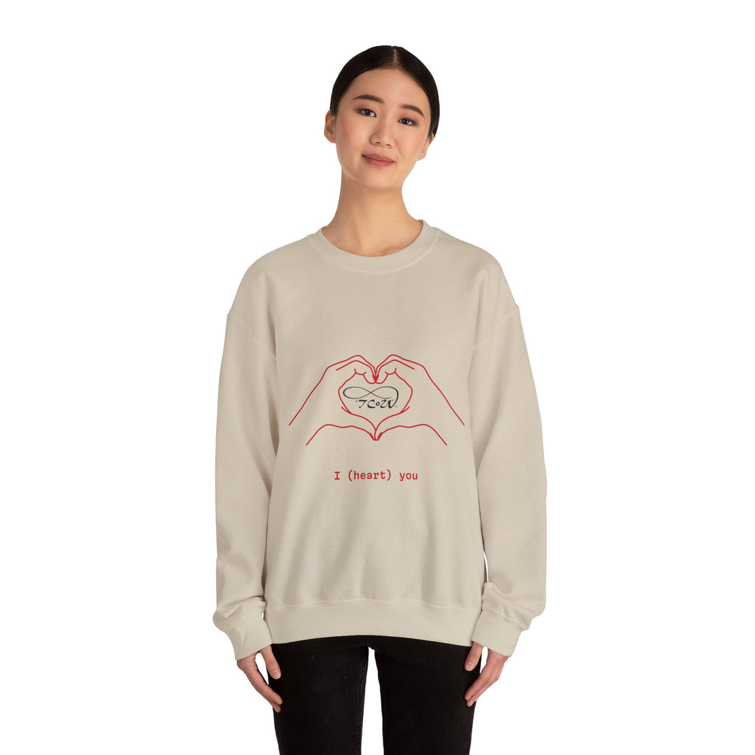 Sweatshirt "I (heart) you" — Cute Hugging Bears Graphic--Crewneck