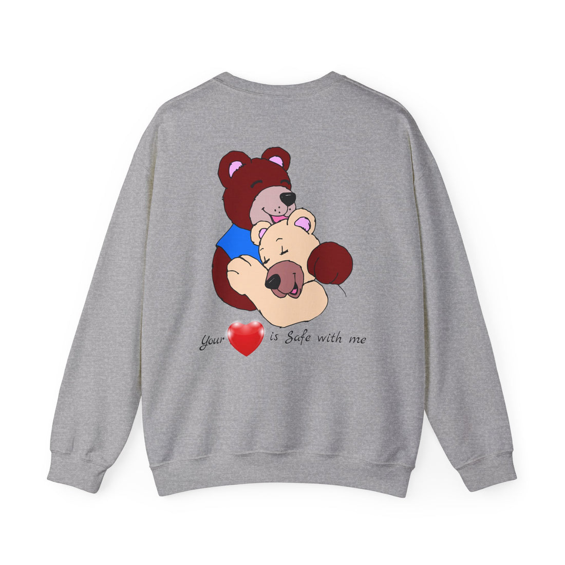 Sweatshirt "I (heart) you" — Cute Hugging Bears Graphic--Crewneck