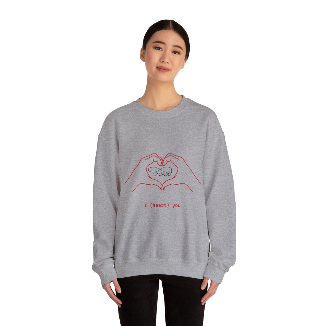 Sweatshirt "I (heart) you" — Cute Hugging Bears Graphic--Crewneck