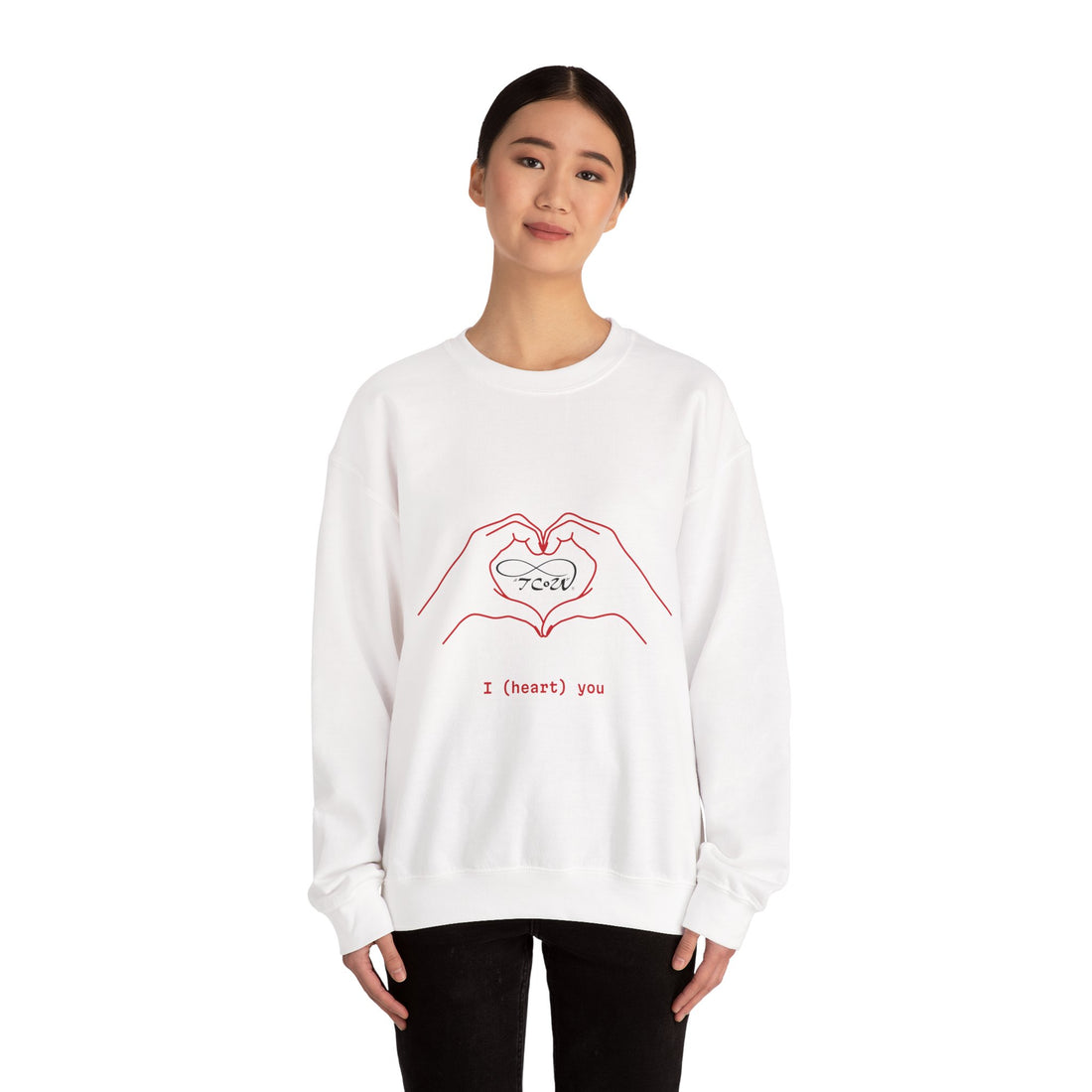 Sweatshirt "I (heart) you" — Cute Hugging Bears Graphic--Crewneck