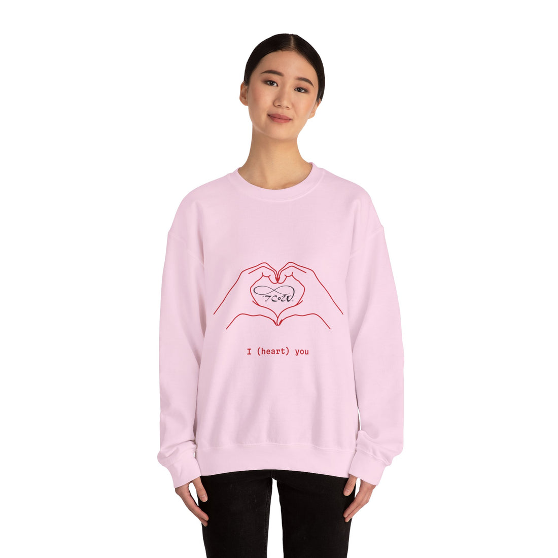 Sweatshirt "I (heart) you" — Cute Hugging Bears Graphic--Crewneck