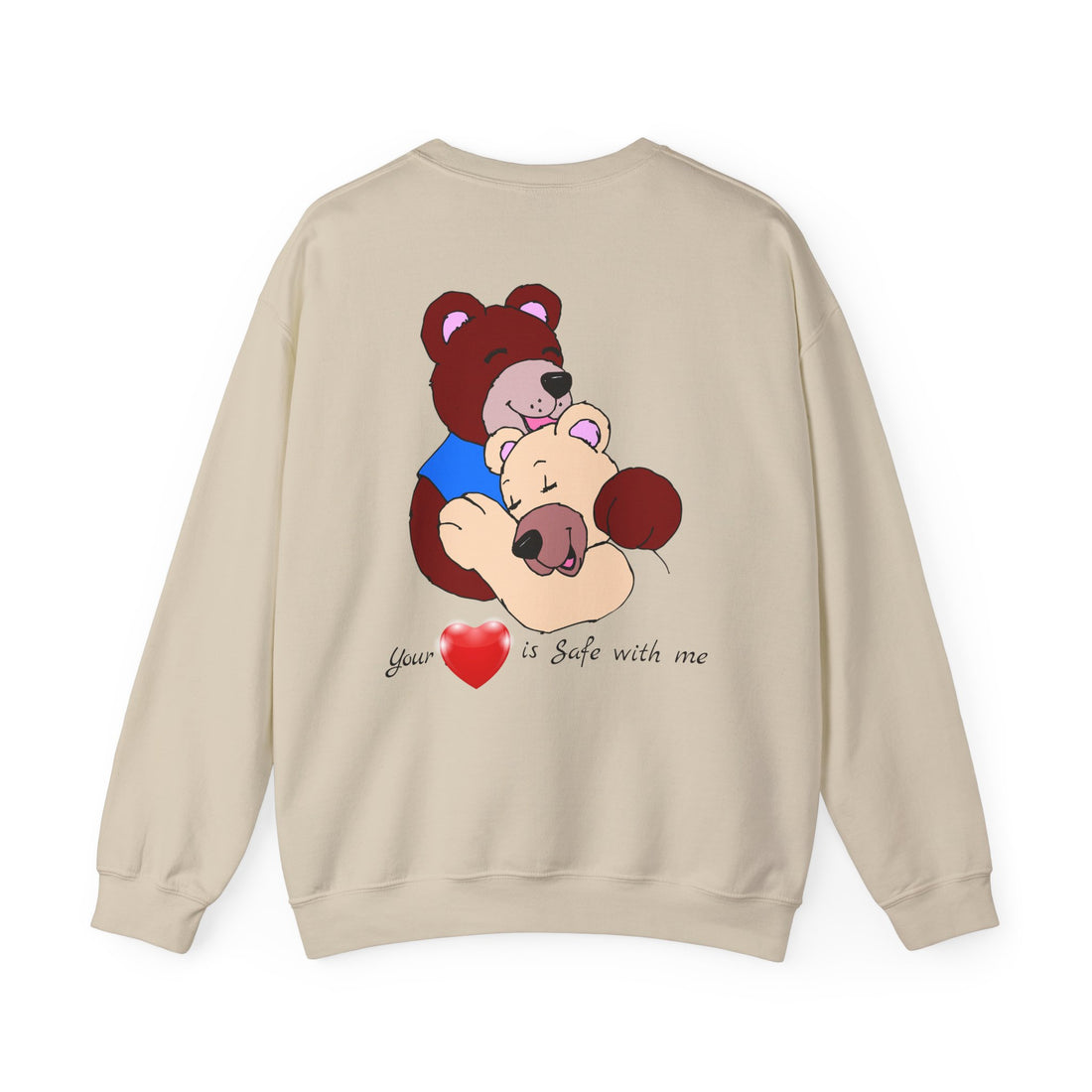 Sweatshirt "I (heart) you" — Cute Hugging Bears Graphic--Crewneck