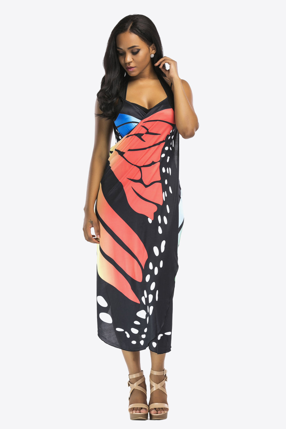 Swimwear-cover up—Butterfly Design with Spaghetti Straps- 3 color to choose from