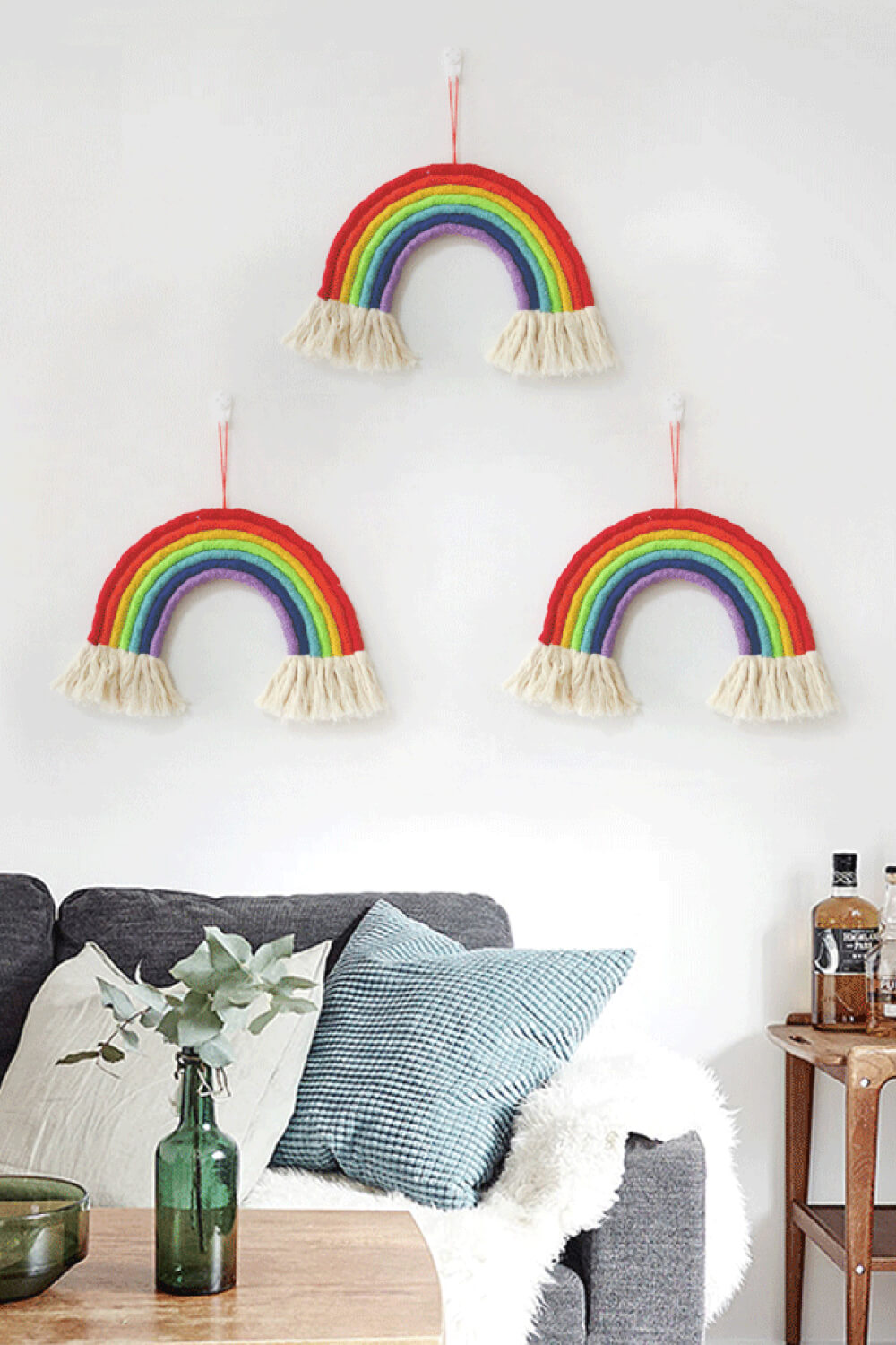 Rainbow Fringed, Wall Hanging Decor