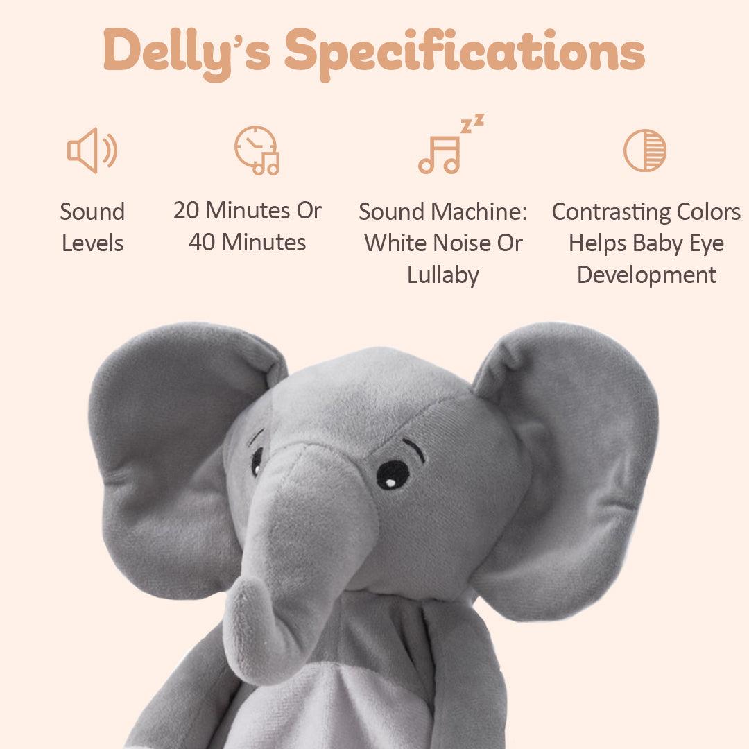 TOY--KIDS--Ellie the Elephant--with the built-in sound machine--CUDDLES AND SLEEP!!